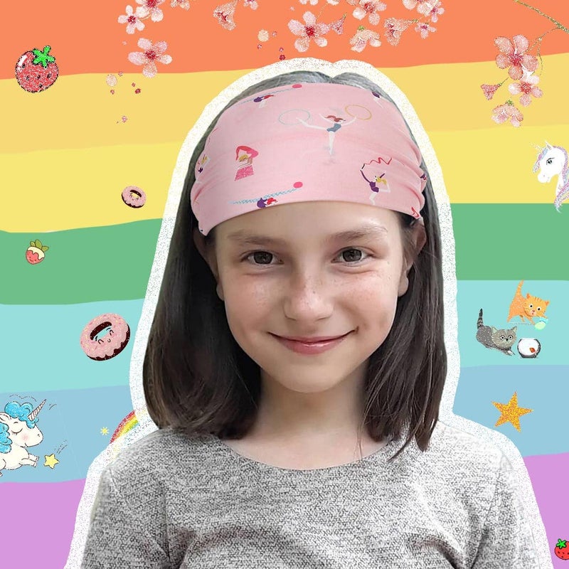 Bohend Girls Headbands Wide Knotted Hair Bands 3Pcs Non Slip Elastic Cute Head Bands Workout Yoga Sweatband Hair Accessories for Girls and Kids (D) - Image 5